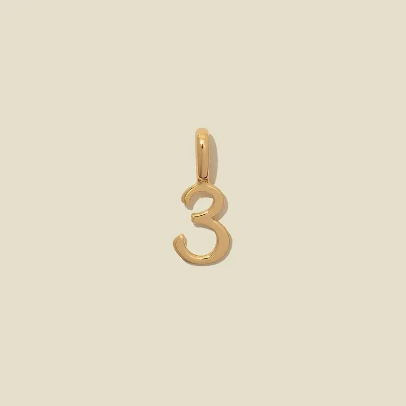 1 Piece 18mm 45 5cm Copper Gold Plated Number Pendant Chain