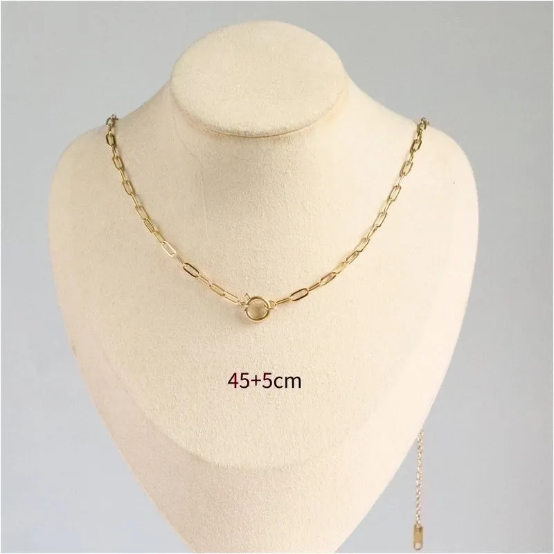 1 Piece 18mm 45 5cm Copper Gold Plated Number Pendant Chain