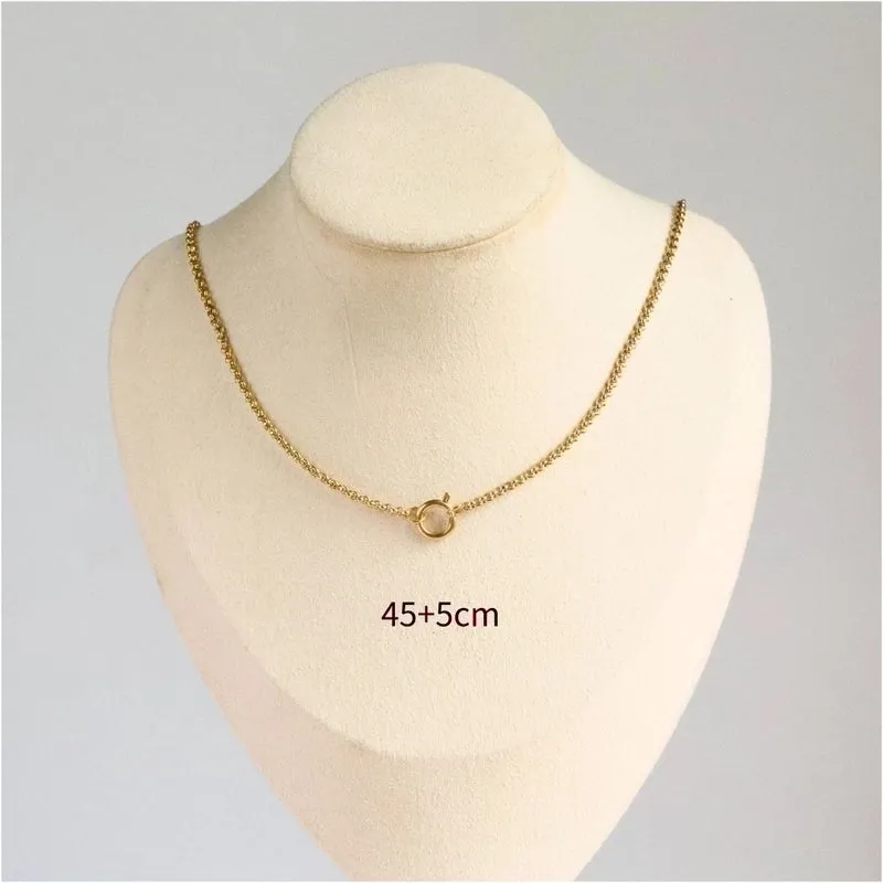 1 Piece 18mm 45 5cm Copper Gold Plated Number Pendant Chain