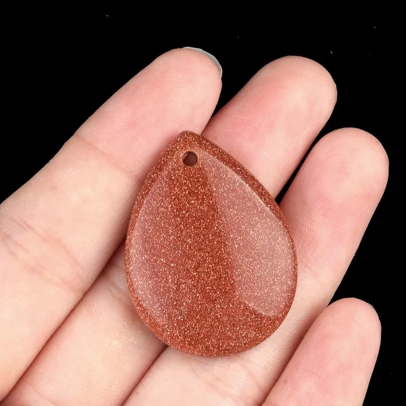 1 Piece 25 * 33mm Natural Stone Crystal Agate Water Droplets Pendant