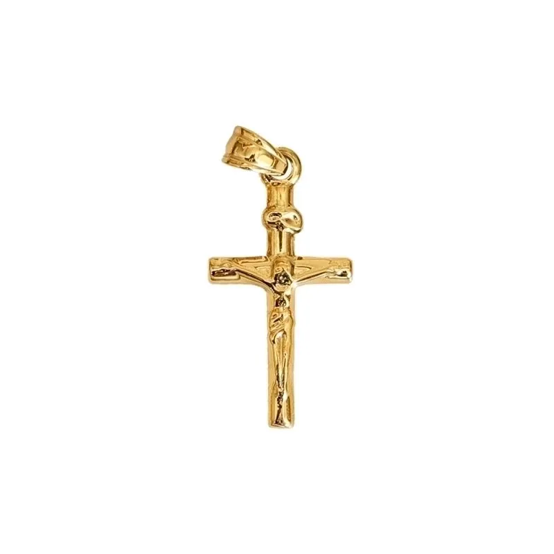 1 Piece 304 Stainless Steel Zircon 18K Gold Plated Cross Pendant