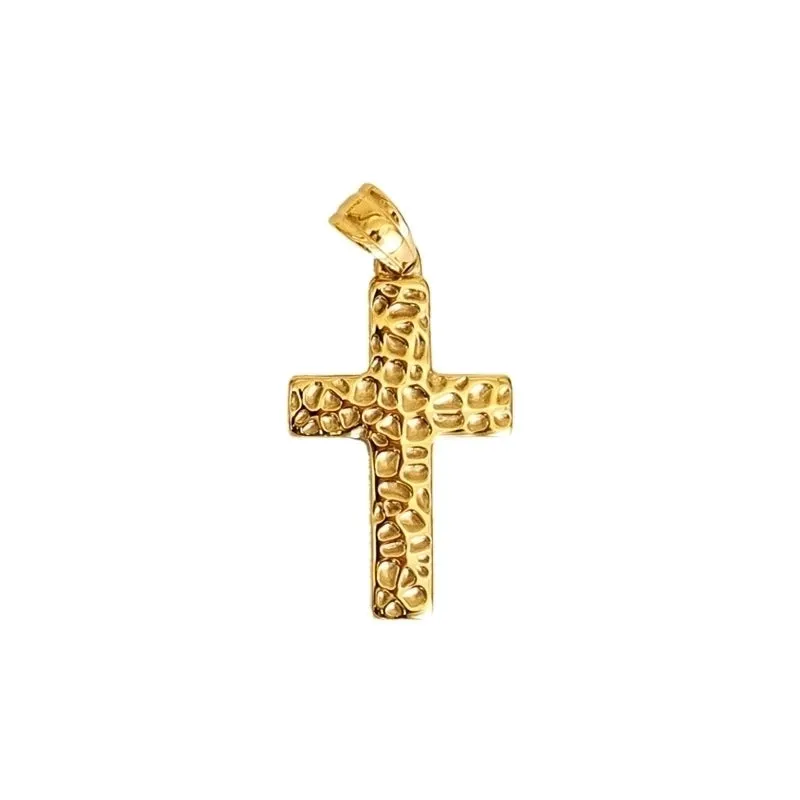 1 Piece 304 Stainless Steel Zircon 18K Gold Plated Cross Pendant