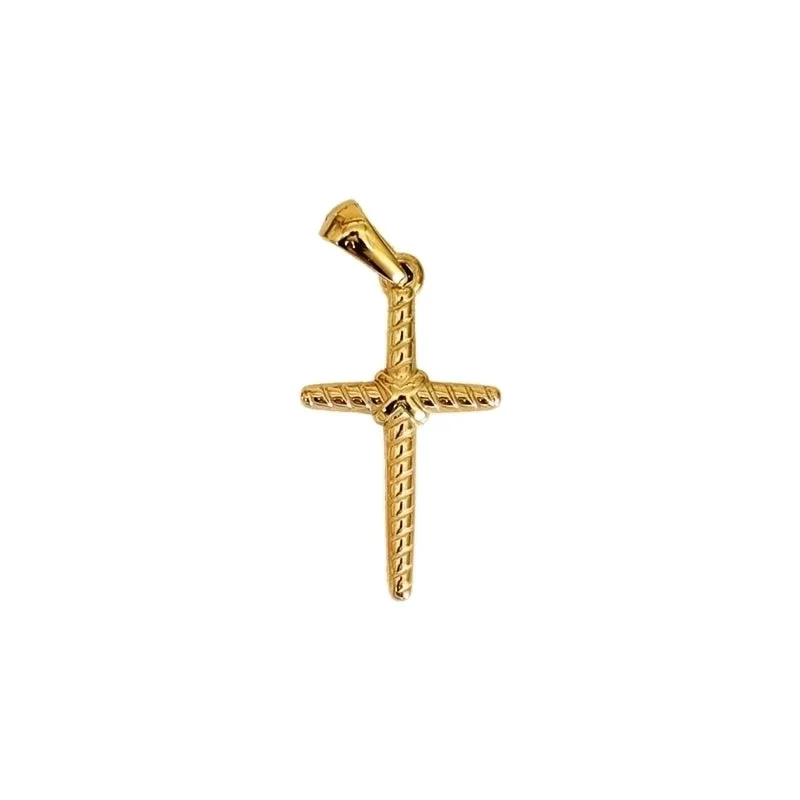 1 Piece 304 Stainless Steel Zircon 18K Gold Plated Cross Pendant