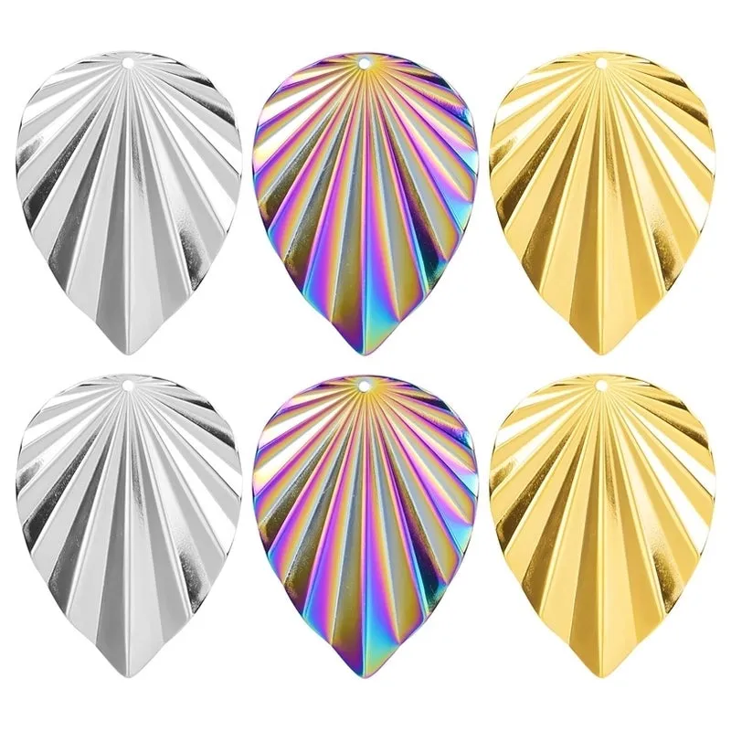 1 Piece 42*58mm Hole 2~2.9mm 304 Stainless Steel 18K Gold Plated Leaves Pendant