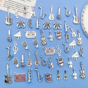 1 Piece Simple Style Musical Instrument Guitar Notes Alloy Plating Jewelry Accessories