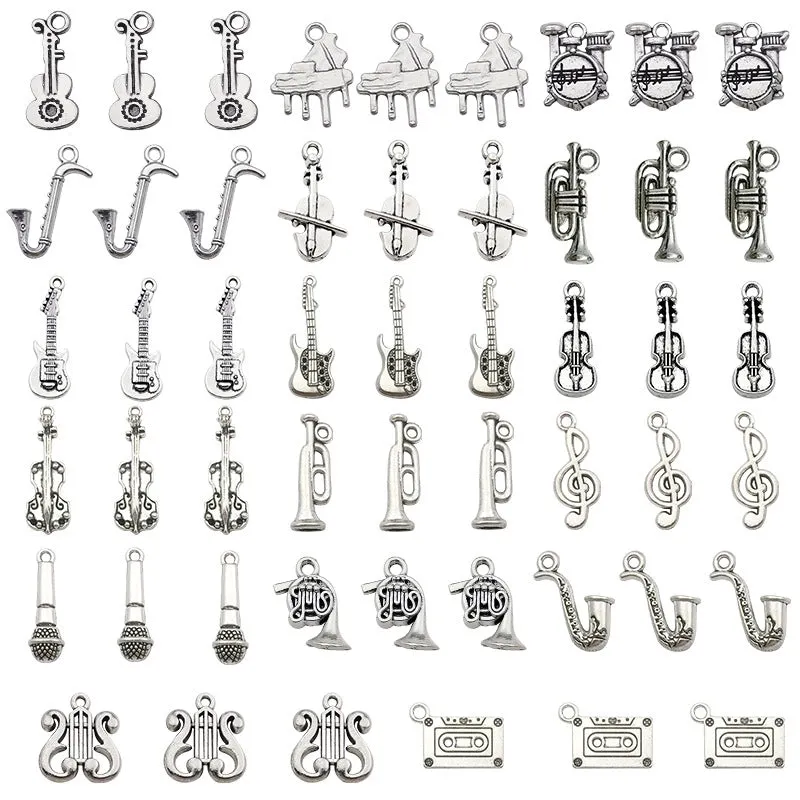 1 Piece Simple Style Musical Instrument Guitar Notes Alloy Plating Jewelry Accessories