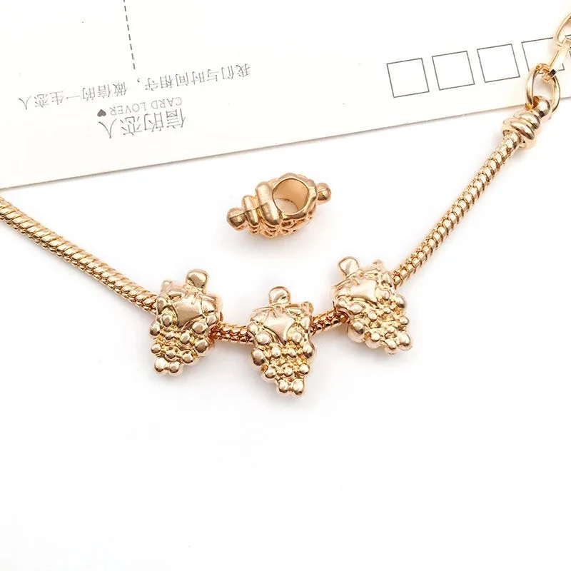 1 Piece Simple Style Tortoise Flower Grape Alloy Plating Beads Jewelry Accessories