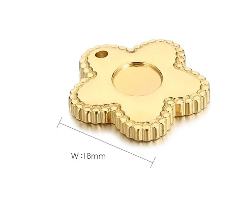 1 Piece Stainless Steel 18K Gold Plated Flower