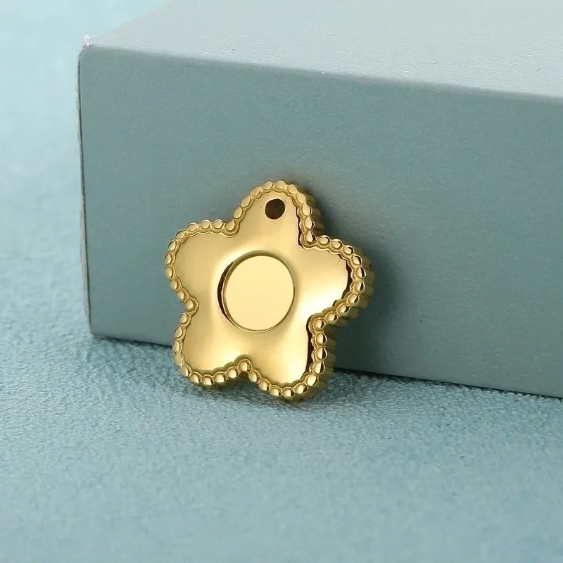 1 Piece Stainless Steel 18K Gold Plated Flower