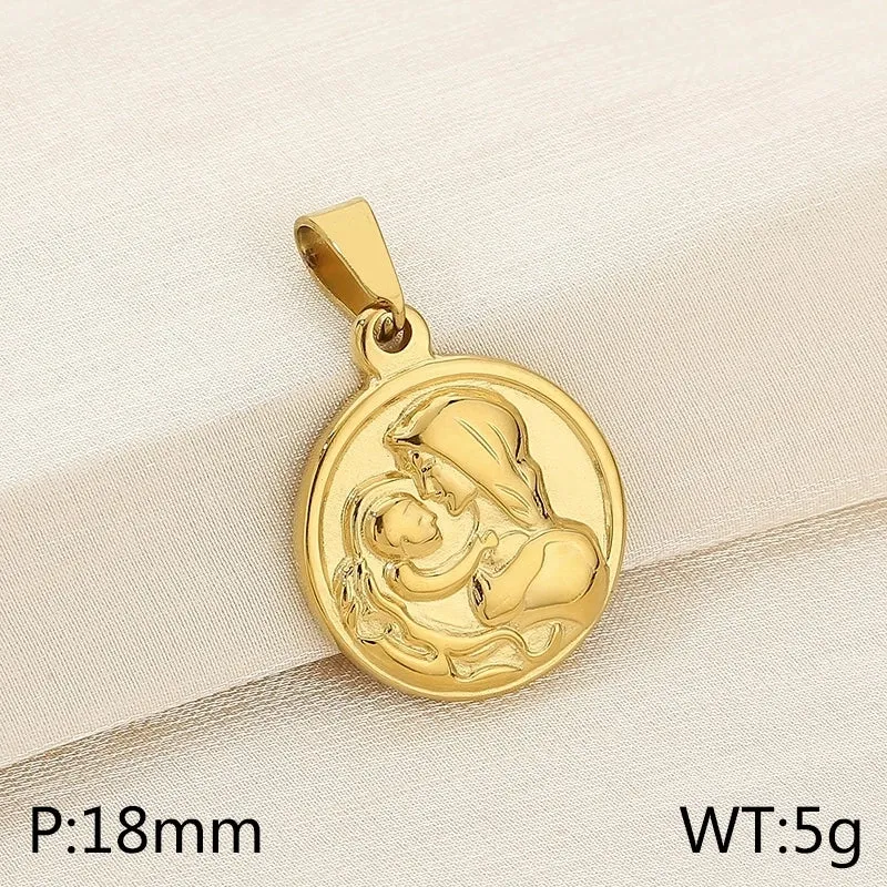 1 Piece Titanium Steel 18K Gold Plated Human Simple Style Pendant