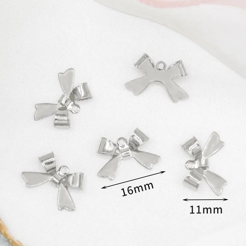 10 PCS/Package Copper Bow Knot Pendant