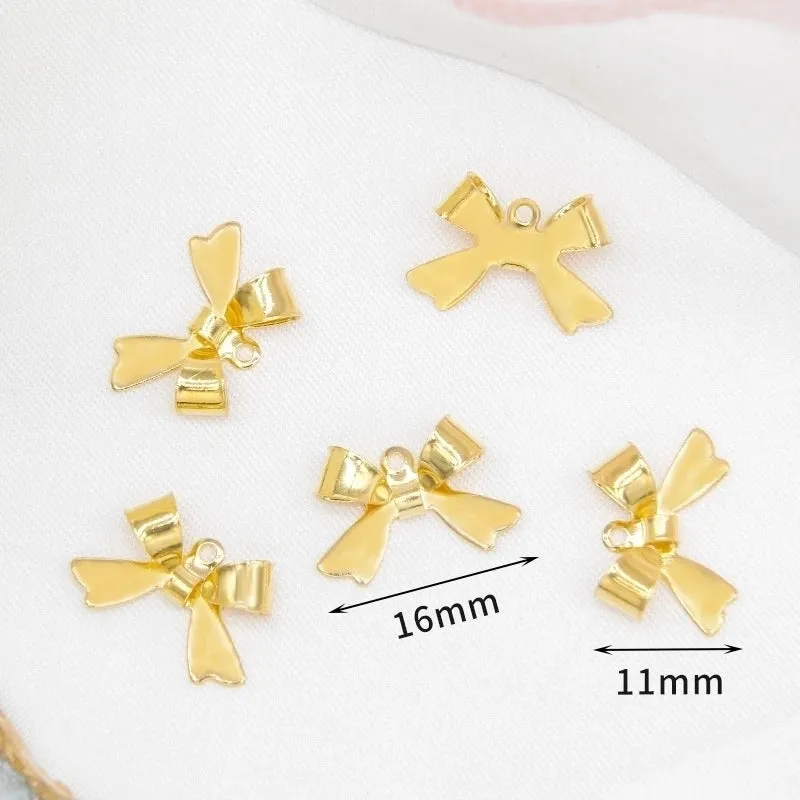 10 PCS/Package Copper Bow Knot Pendant