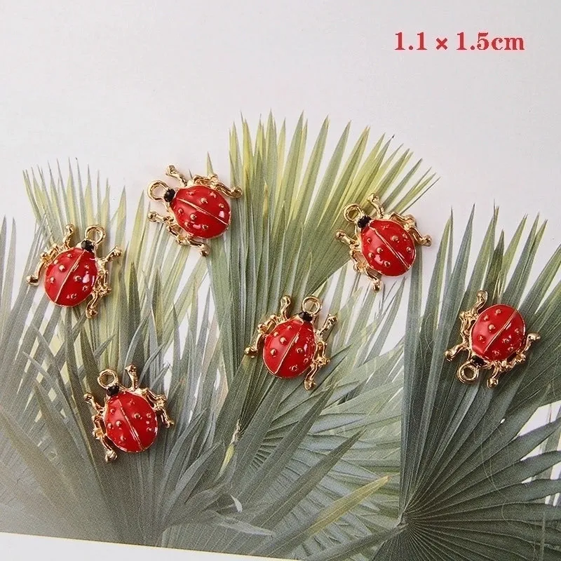 10 Pcs/package Simple Style Beetles Alloy Enamel Jewelry Accessories