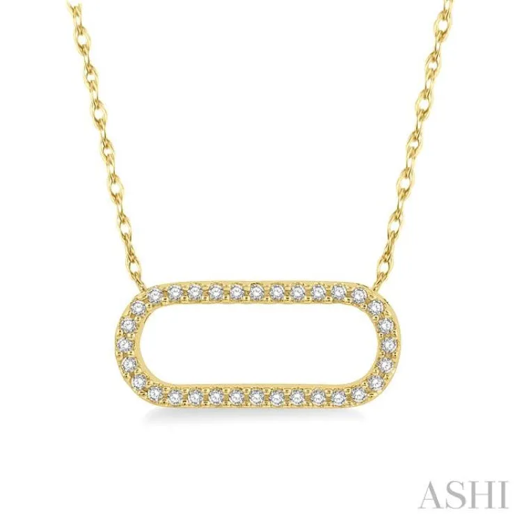 1/10 Ctw Round Cut Diamond Paper Clip Pendant in 14K Yellow Gold