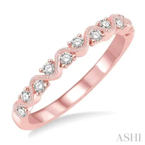 1/4 Ctw Round Cut Diamond Stack Band in 14K Rose Gold