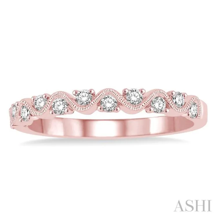 1/4 Ctw Round Cut Diamond Stack Band in 14K Rose Gold