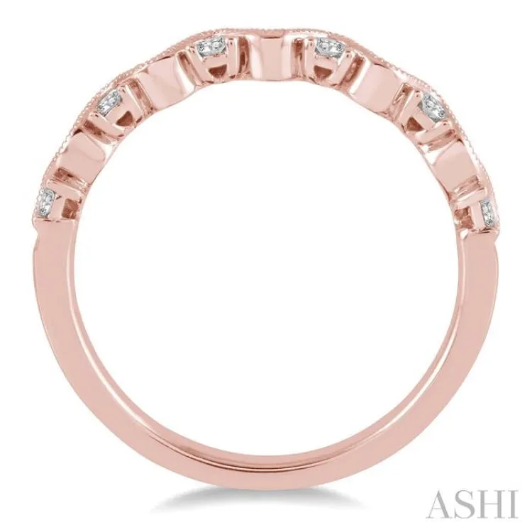 1/4 Ctw Round Cut Diamond Stack Band in 14K Rose Gold