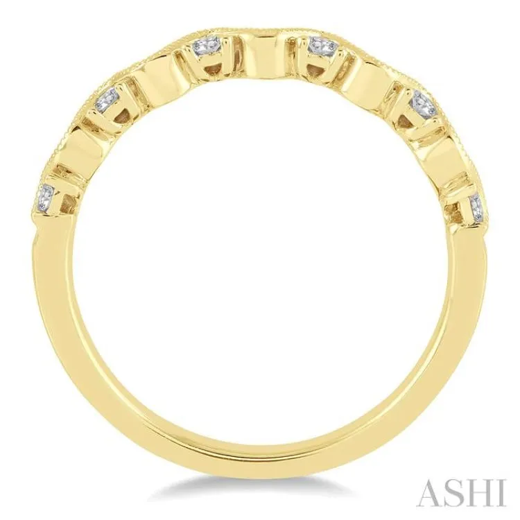 1/4 Ctw Round Cut Diamond Stack Band in 14K Yellow Gold