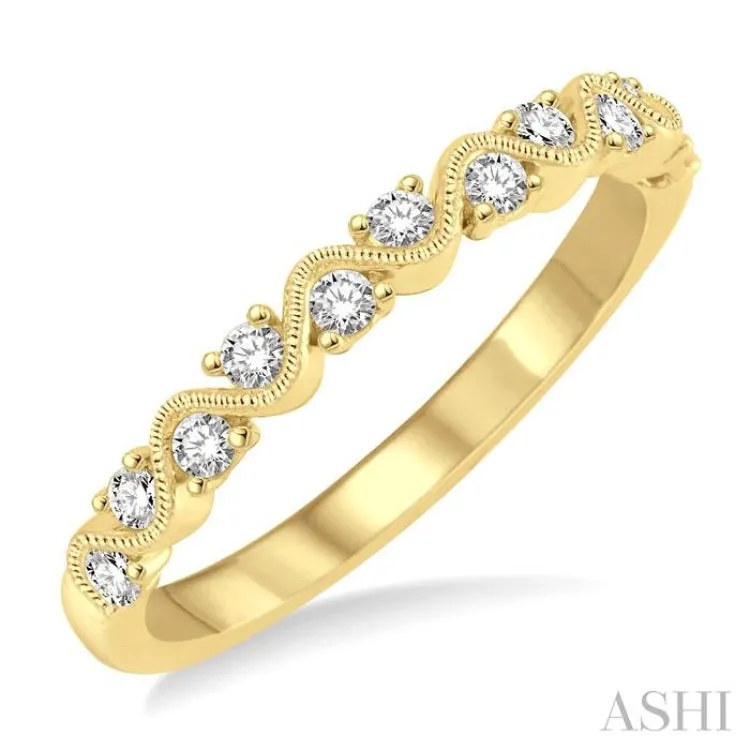 1/4 Ctw Round Cut Diamond Stack Band in 14K Yellow Gold