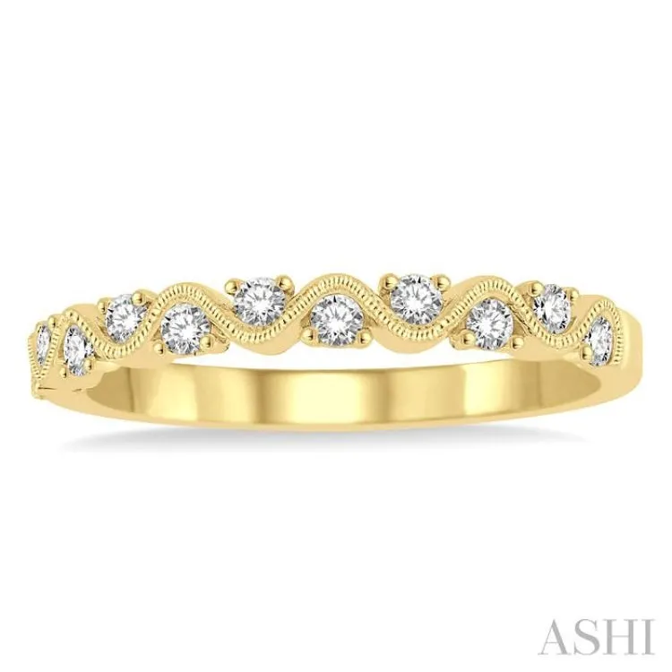 1/4 Ctw Round Cut Diamond Stack Band in 14K Yellow Gold