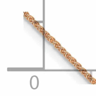 14k Rose Gold .8mm Baby Spiga Wheat Chain