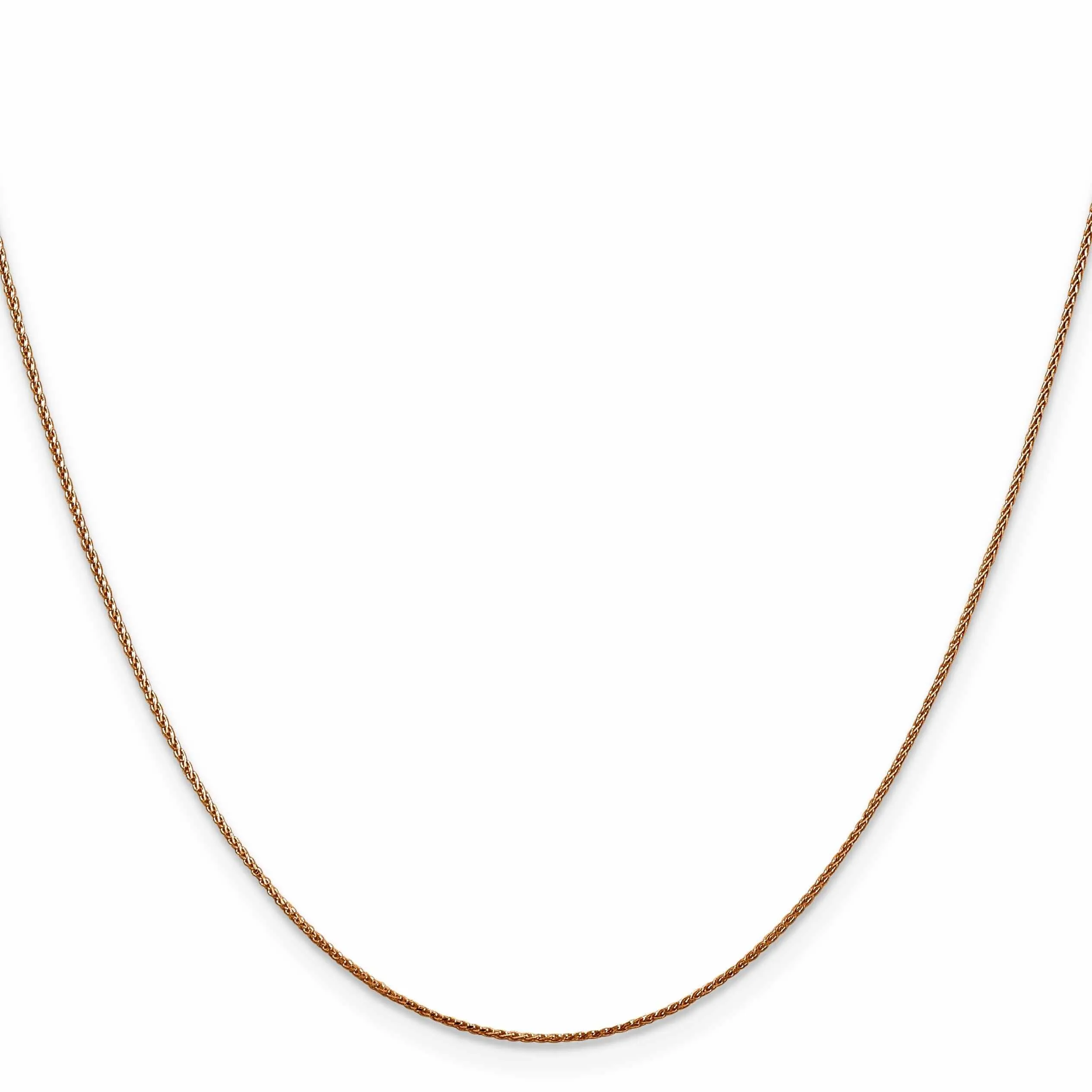 14k Rose Gold .8mm Baby Spiga Wheat Chain