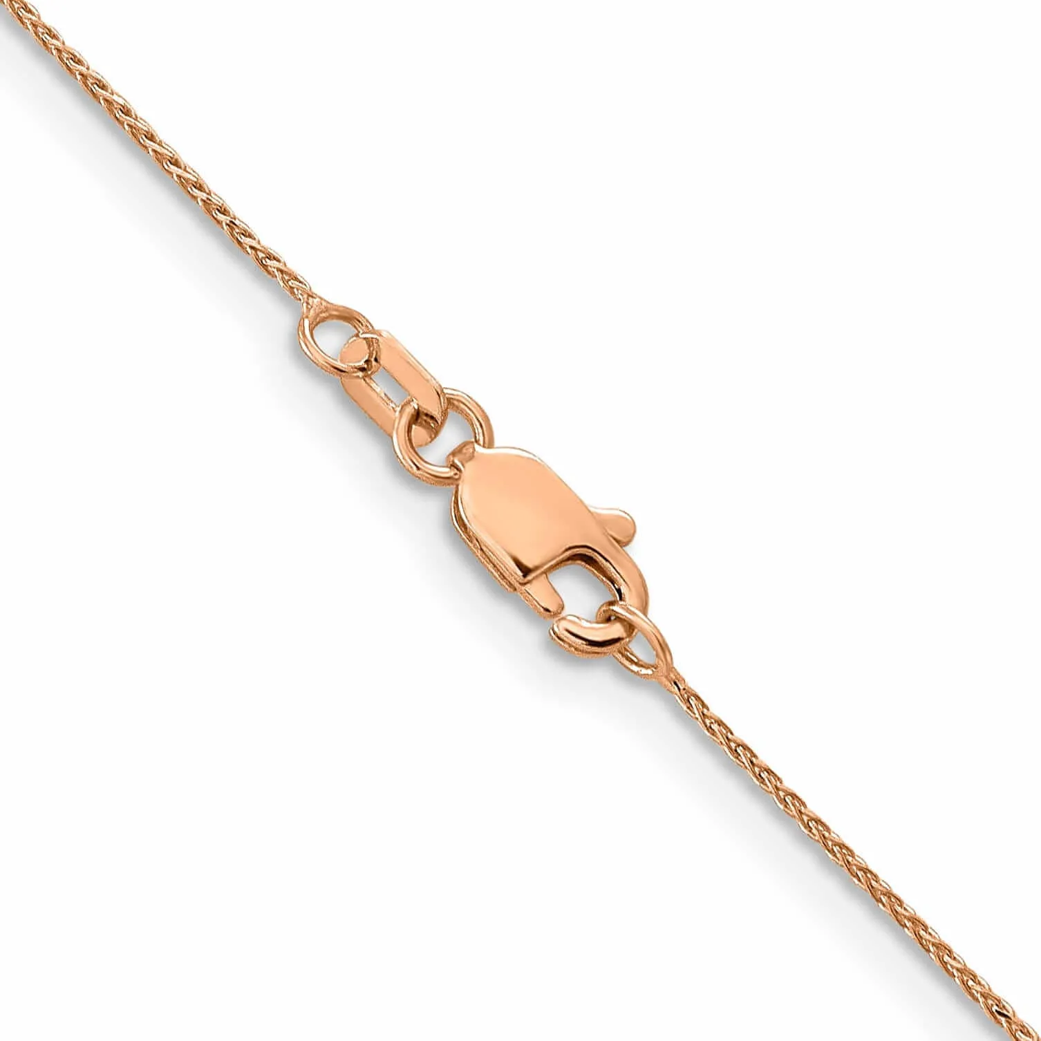 14k Rose Gold .8mm Baby Spiga Wheat Chain