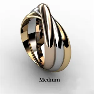 14K Tri-Gold Rolling Ring - 3B3C