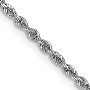 14K White Gold 1.5mm Diamond Cut Rope