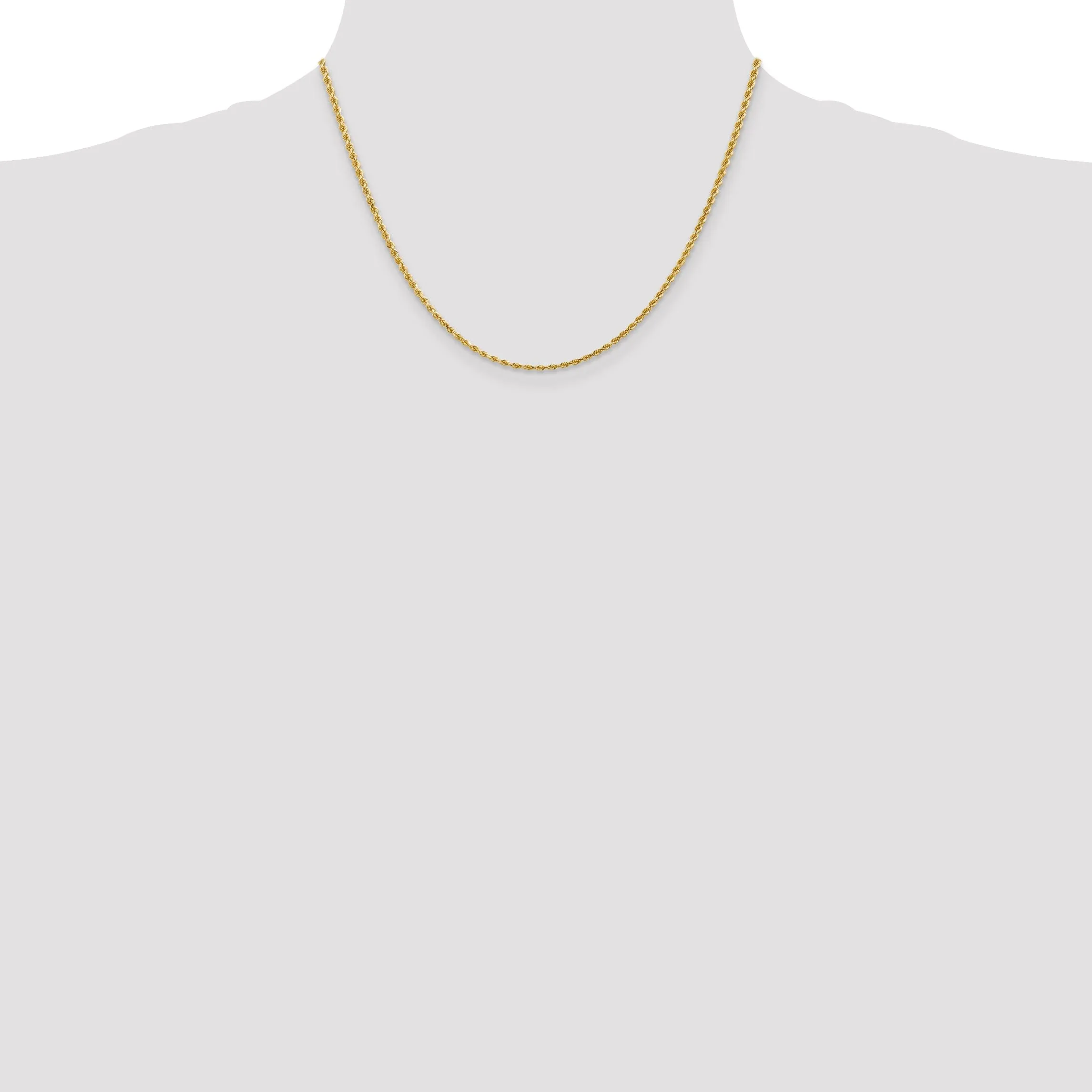 14k Yellow Gold 2.00mm Diamond Cut Rope Chain