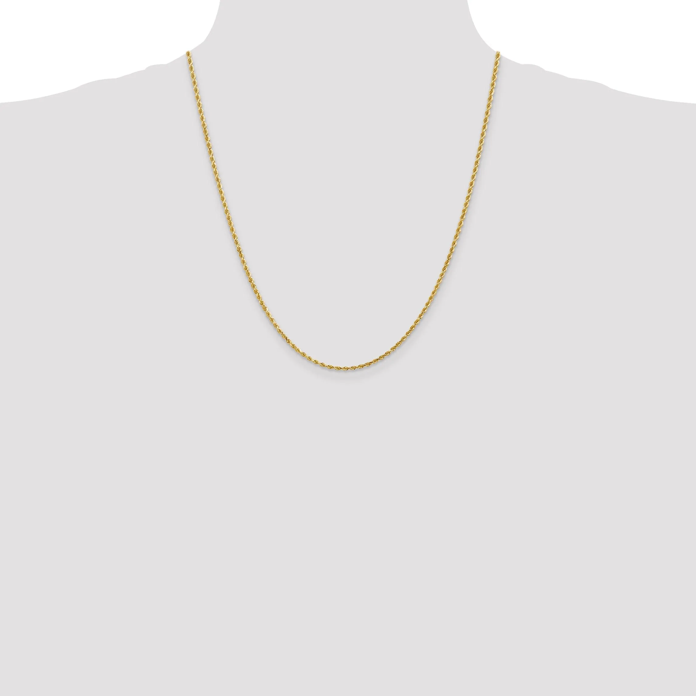 14k Yellow Gold 2.00mm Diamond Cut Rope Chain