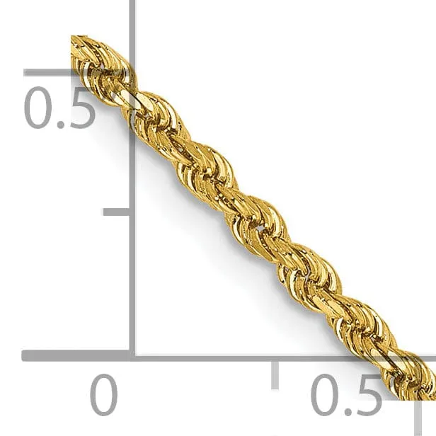 14k Yellow Gold 2.00mm Diamond Cut Rope Chain