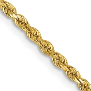 14k Yellow Gold 2.00mm Diamond Cut Rope Chain