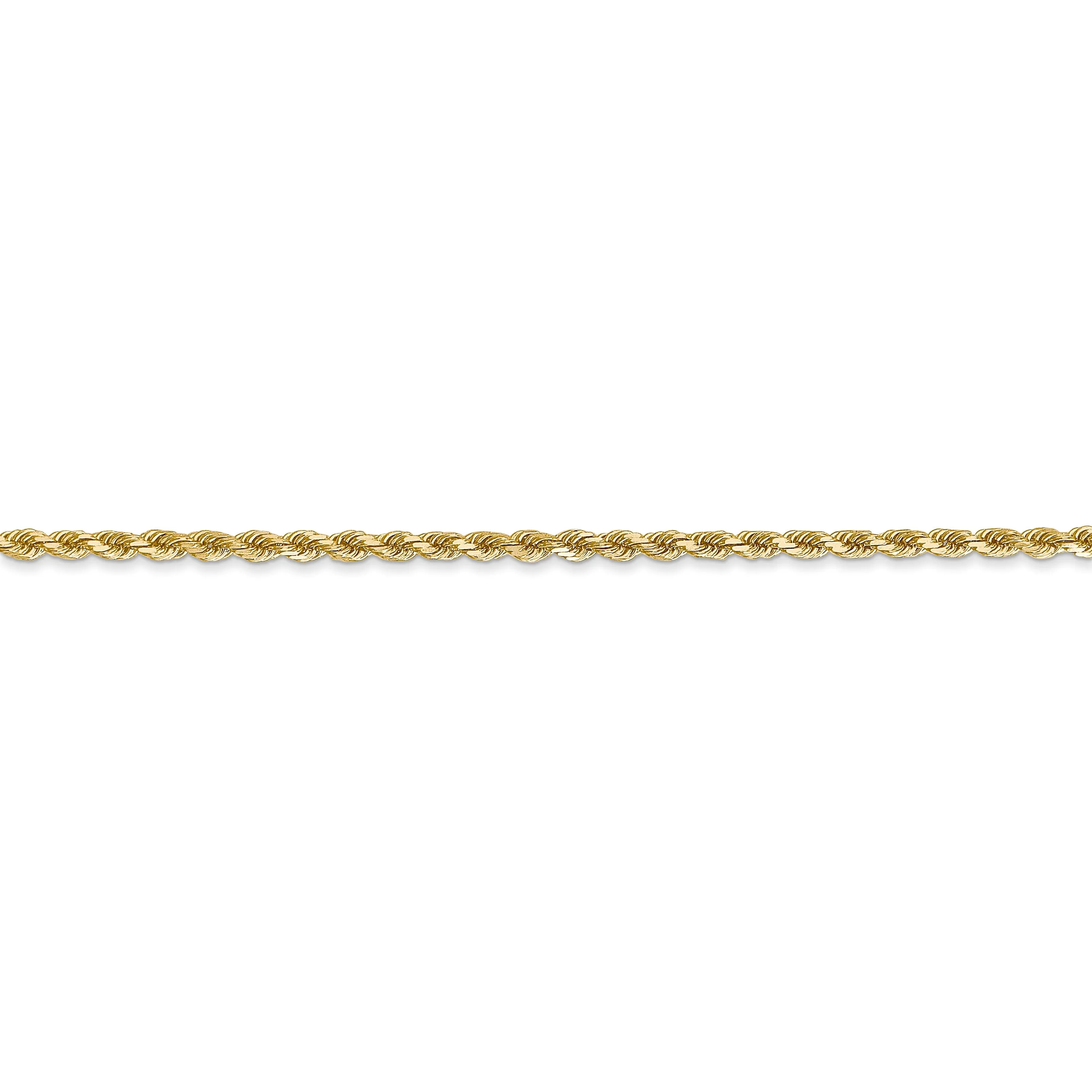 14k Yellow Gold 2.00mm Diamond Cut Rope Chain