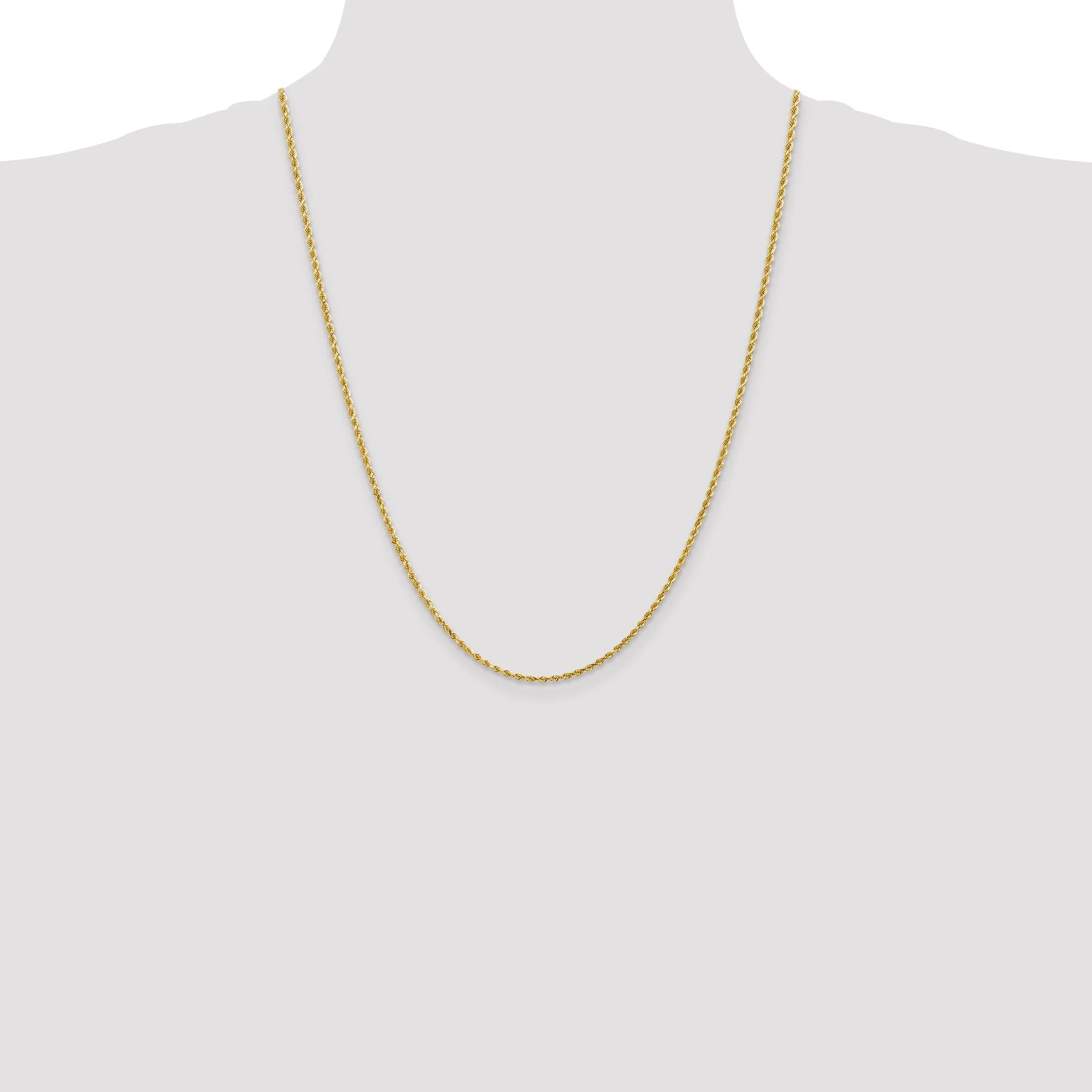 14k Yellow Gold 2.00mm Diamond Cut Rope Chain