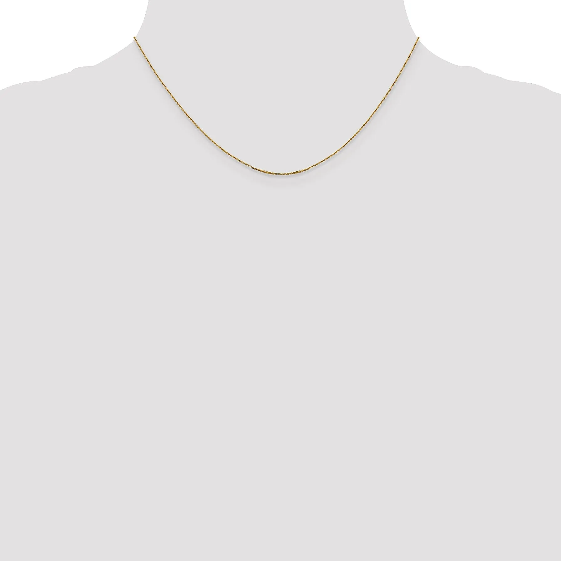 14k Yellow Gold .80 mm Diamond Cut Cable Chain