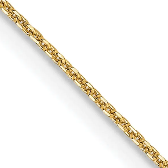 14k Yellow Gold .80 mm Diamond Cut Cable Chain