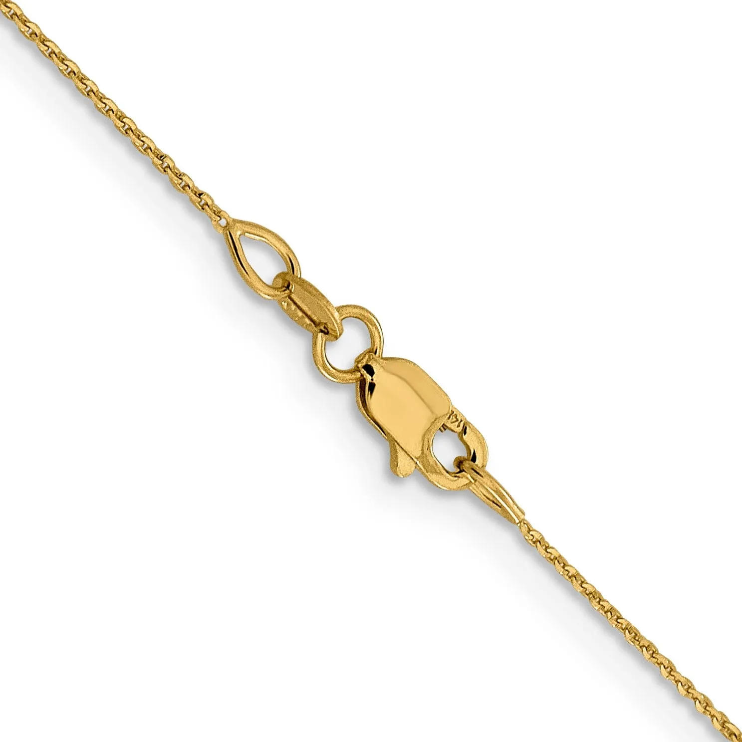 14k Yellow Gold .80 mm Diamond Cut Cable Chain