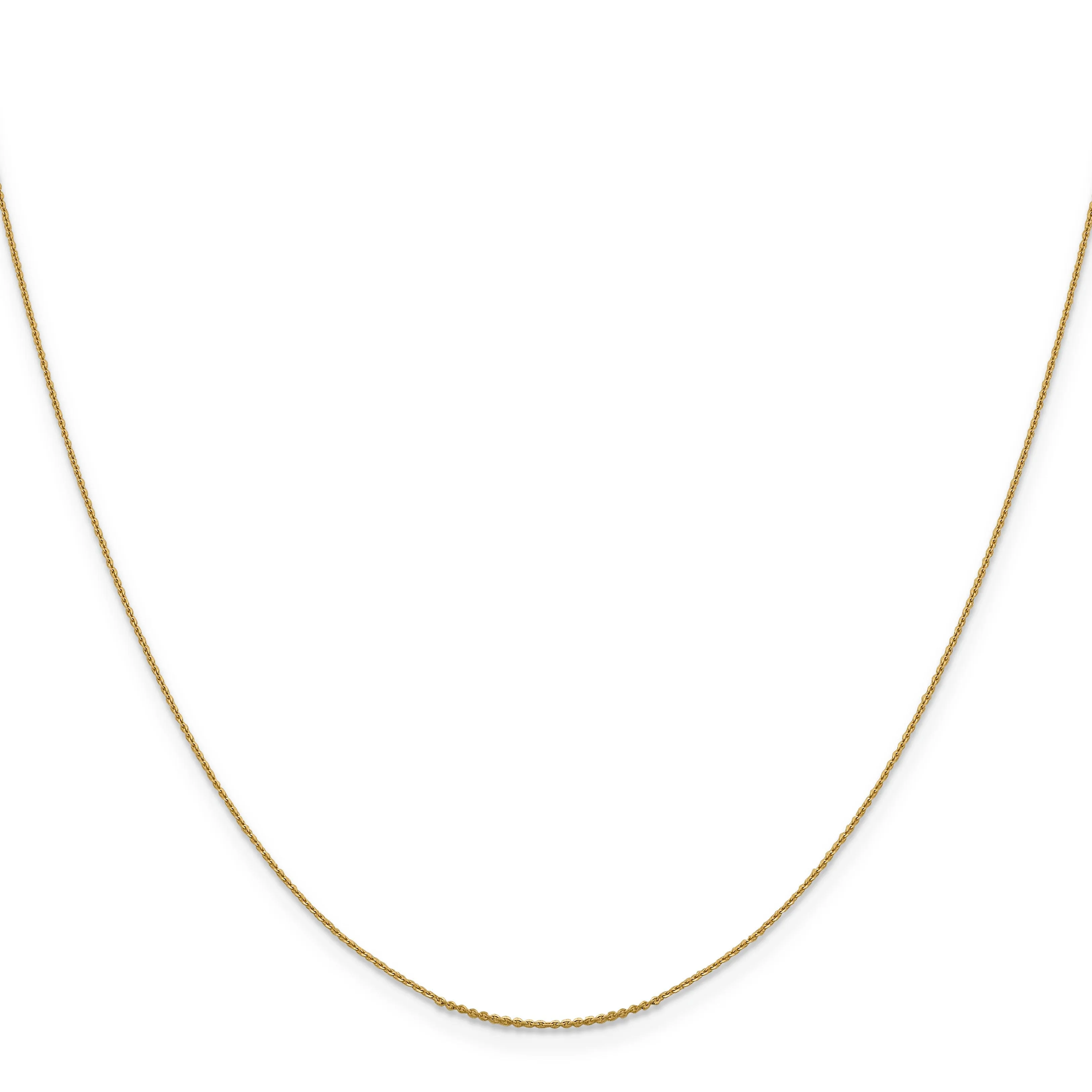 14k Yellow Gold .80 mm Diamond Cut Cable Chain