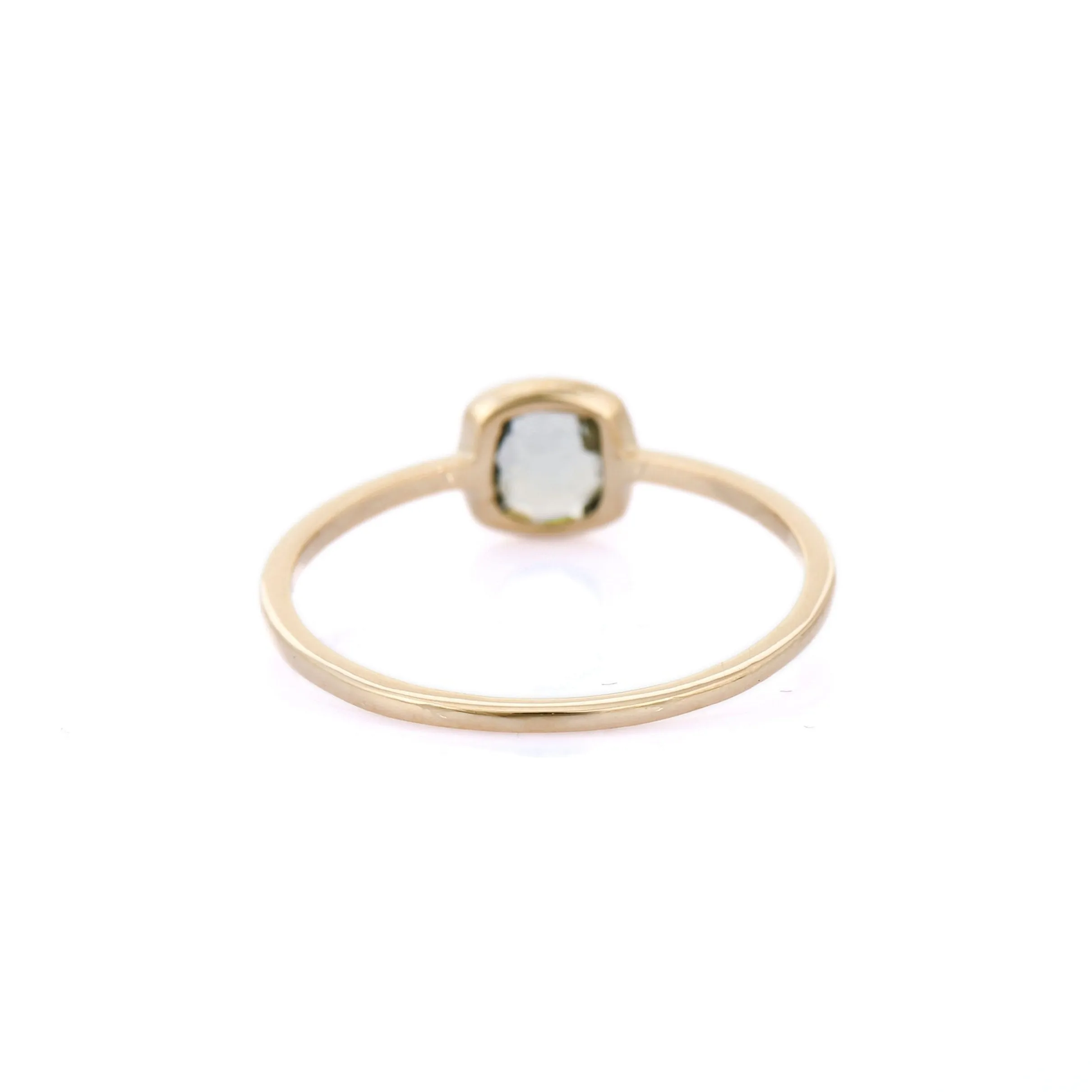 14K Yellow Gold Green Amethyst Ring