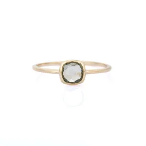 14K Yellow Gold Green Amethyst Ring