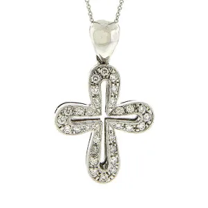 14KW Diamond Round Cross Pendant