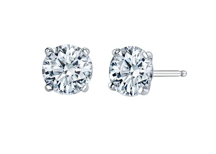 1.62 Carat T.W. Round Brilliant Cut White Gold Lab Grown Diamond Studs