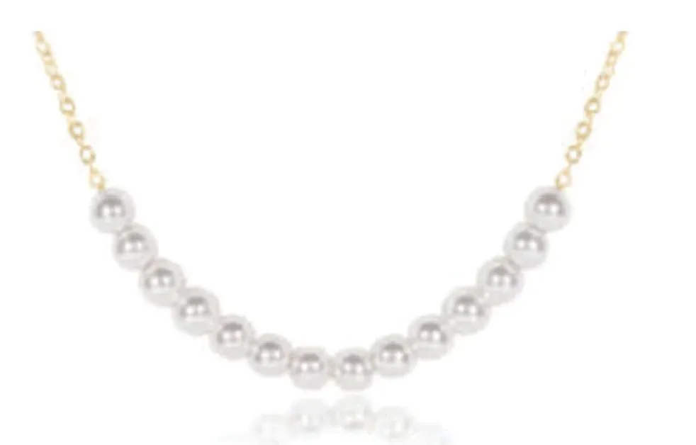 16" Necklace Gold Classic Beaded Bliss 4mm Pearl