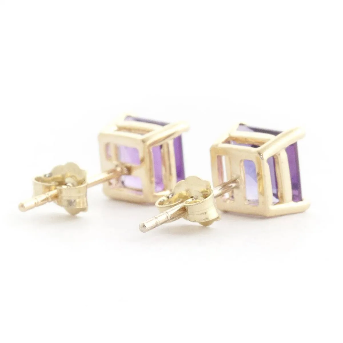 1.75 Carat 14K Solid Yellow Gold Accomplished Amethyst Earrings