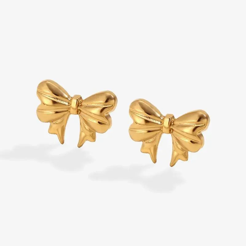 18k Gold Bow Earrings – Women's Jewelry for Parties and Everyday Wear