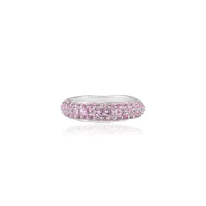 18K Pink sapphire Dome Style Band