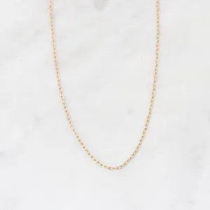 18" Gold Chain - 1.1mm Heavy Elongated Cable