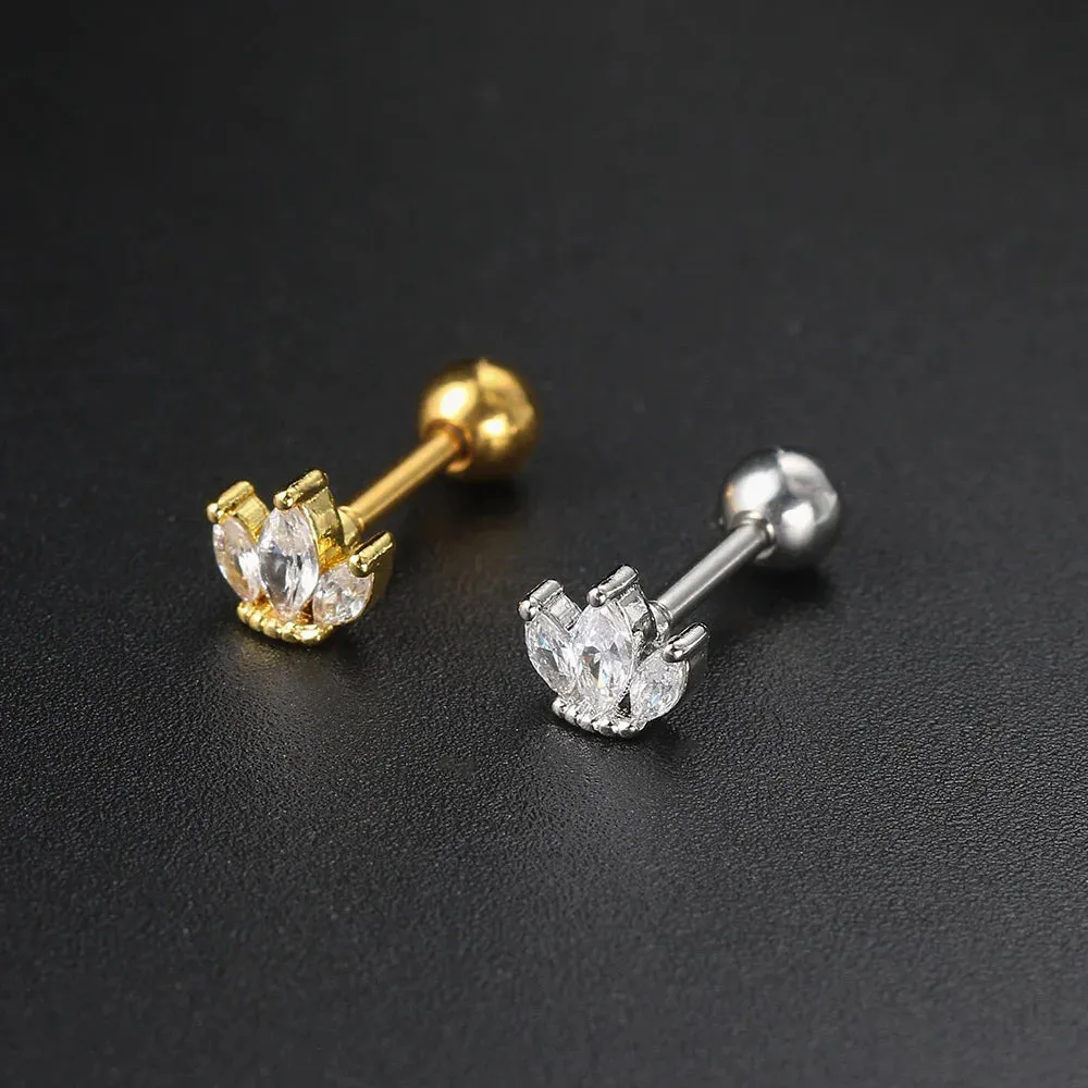 1PC Helix Ear Piercing Stud Earrings for Women Zircon Star Ear Tragus Cartilage Piercing Accessories Jewelry Gift Drop Shipping