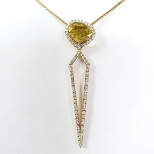 2-TIERED ROUGH DIAMOND MELEE PENDANT